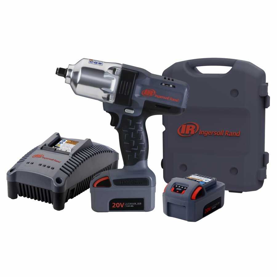 IQv20 Li-Ion 1/2 Inch Impact Wrench Kit w Two Batteries Free Shi