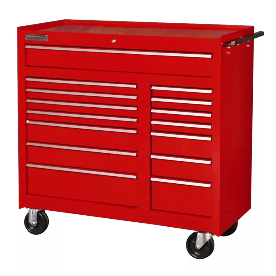 Classic Series 15 Drawer Mobile Work Cabinet (Red)