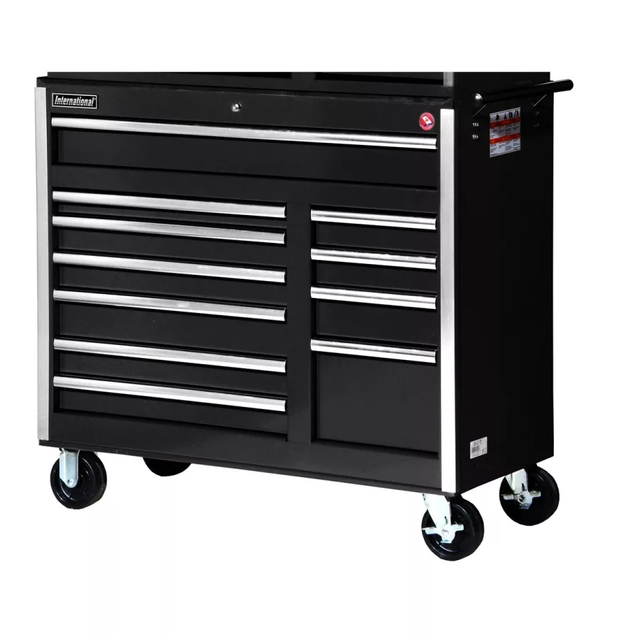 40"BLACK 11-DRAWER ROLLER CABINET,RLR BEARING