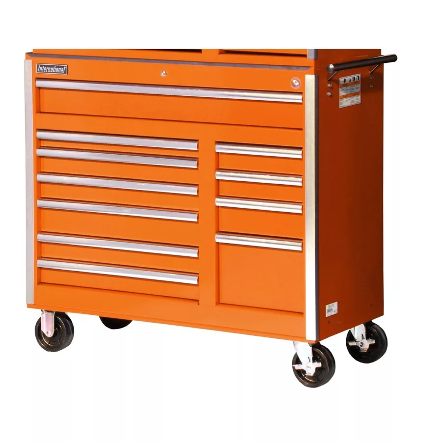 42" 11 DRAWER CABINET W/RB SLIDES ORANGE