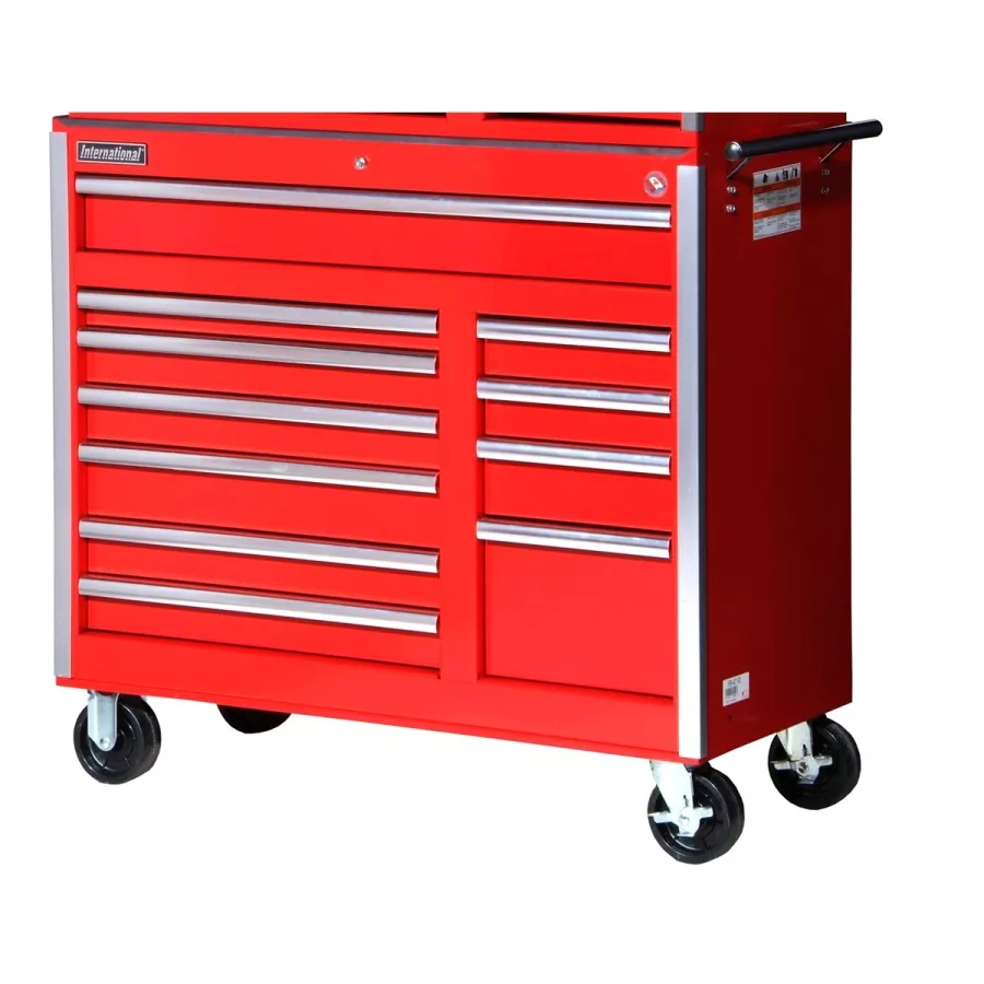 40"RED 11-DRAWER RLR CABINET,RLR BEARING
