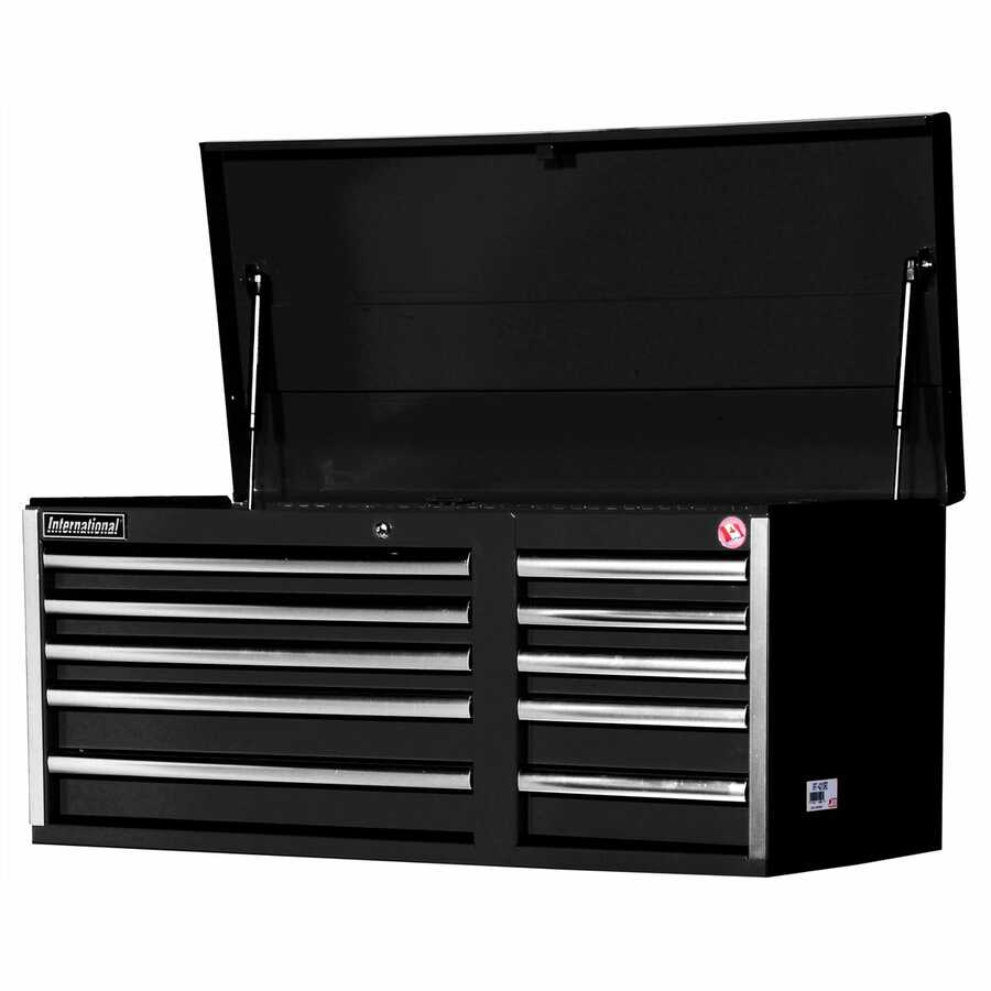 10 Drawer Chest w/ Roller Bearing Slides 41-7/8 In - Black