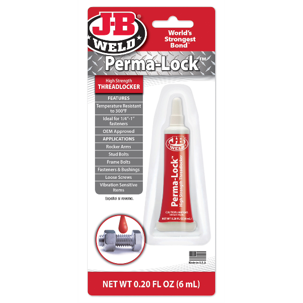 J-B Weld Perma-Lock 6 ml. RED threadlocker