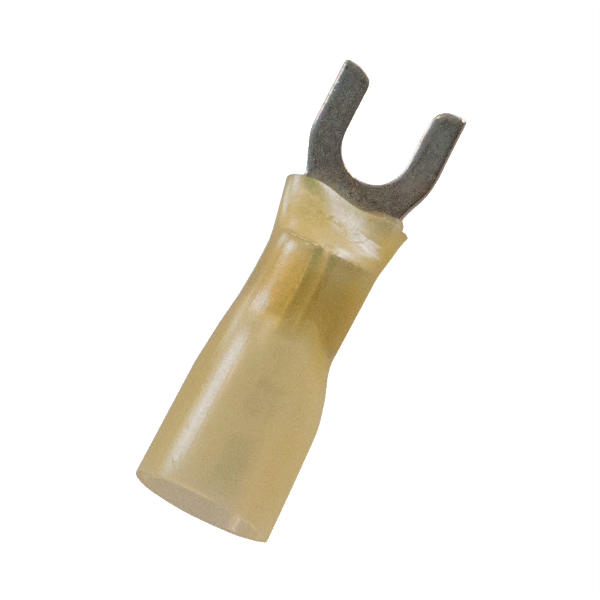12-10 #8 YELLOW CS HEAT SHRINK SPADE 10 PCS