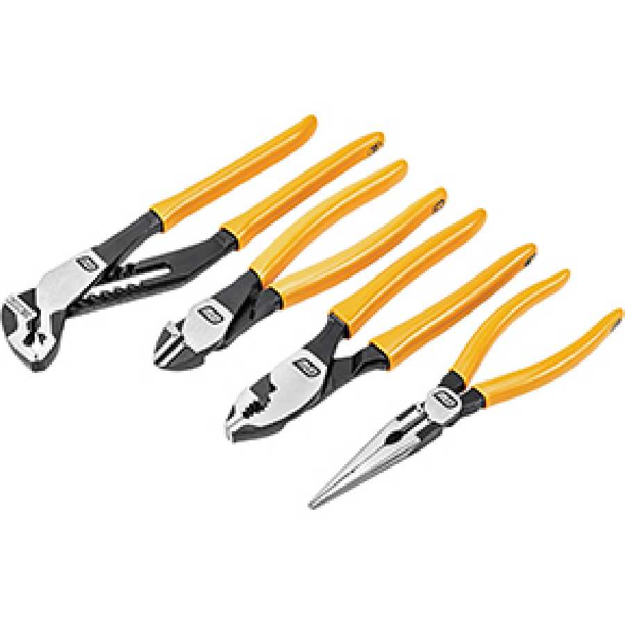 4 PC MIXED DIPPED MATERIAL PLIER SET