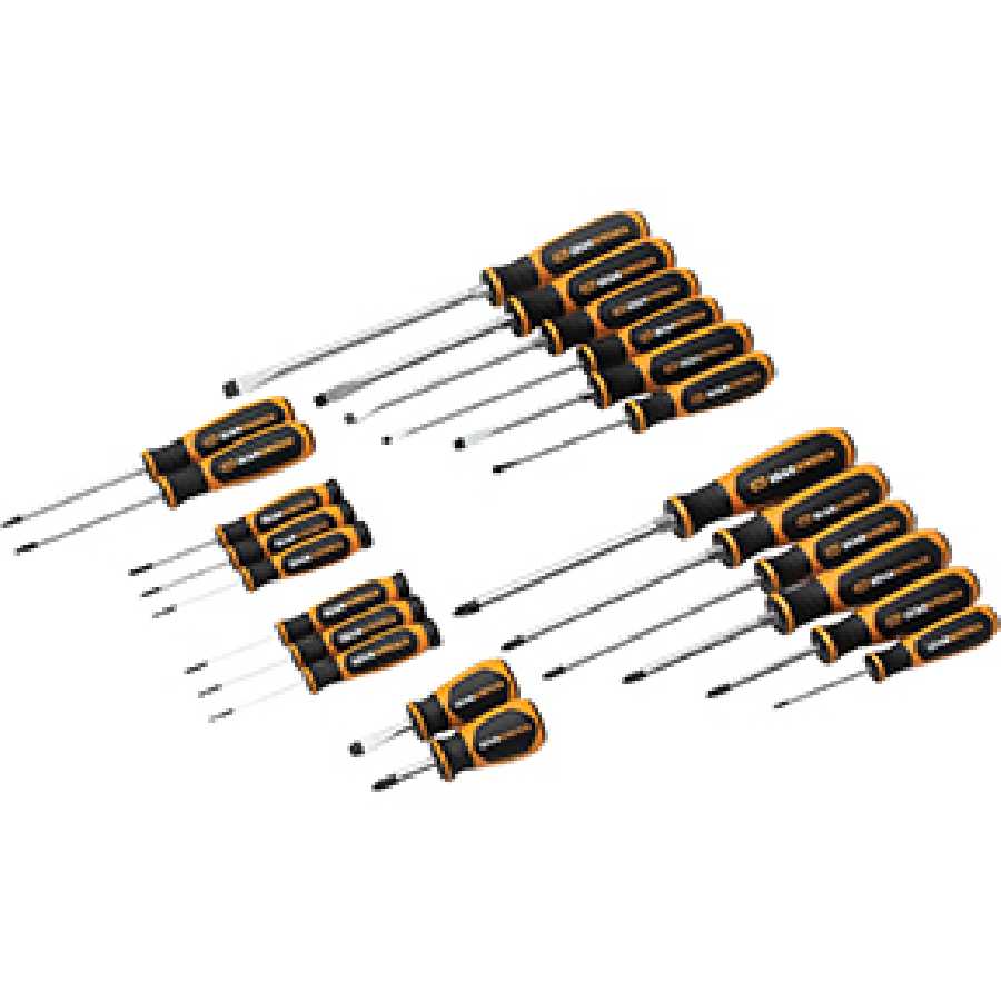 22 Piece Phillips®/Slotted/Torx® Dual Material Screwdriver Set