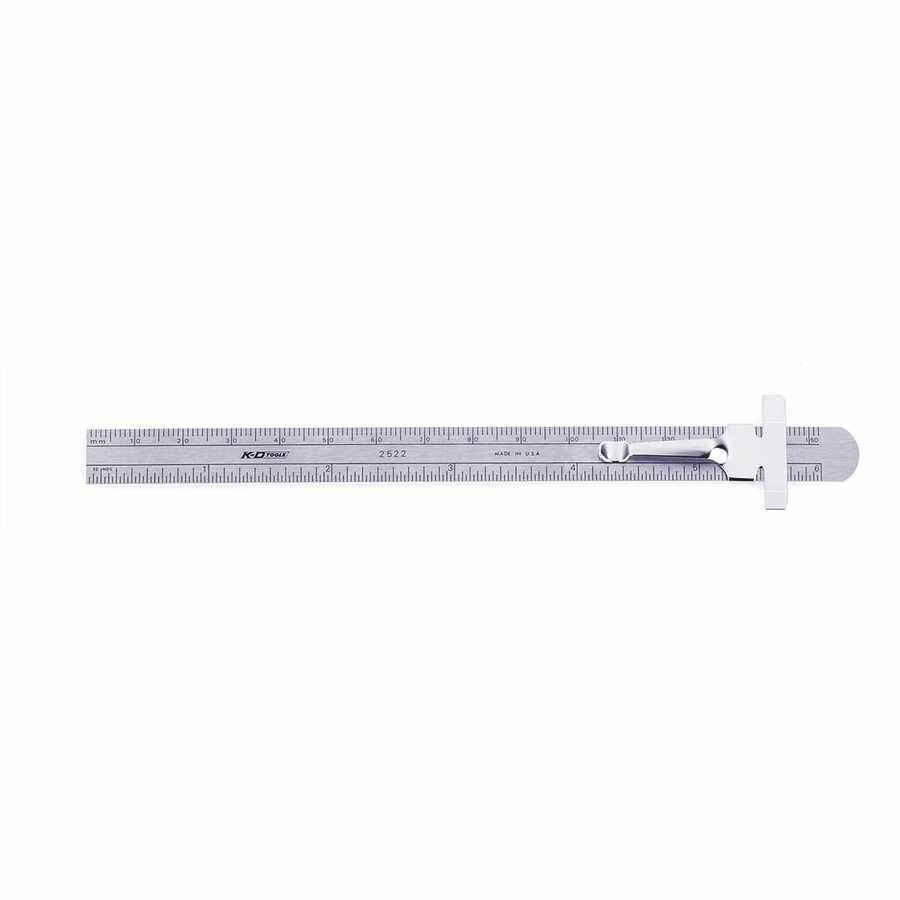 6 Inch Stainless Steel Pocket Ruler w Pocket Clip