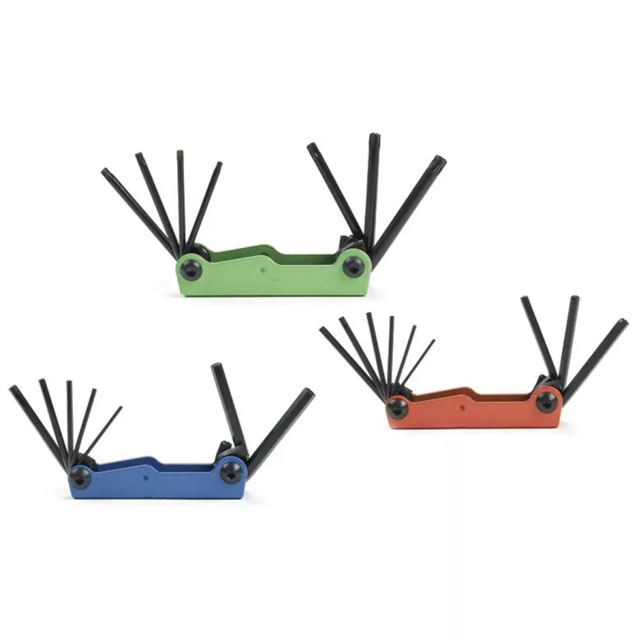 Hi-Vis Fold-up Metric, SAE, Torx, Allen Wrench Hex Key Set