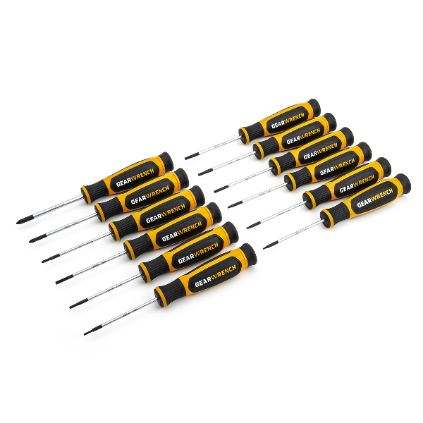 12 Piece Phillips®/Slotted/Torx® Mini Dual Material Screwdriver