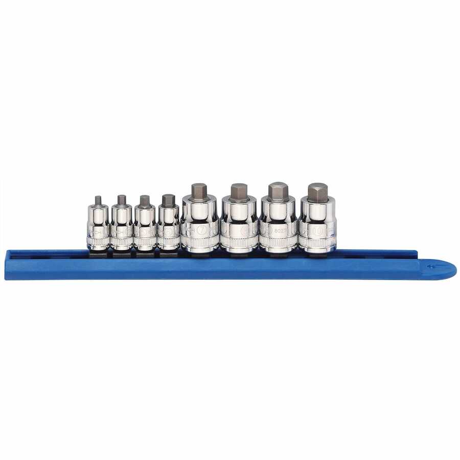 8-Pc 1/4\\ & 3/8\\\" Drive Metric Stubby Hex Bit Sock\"\"\"