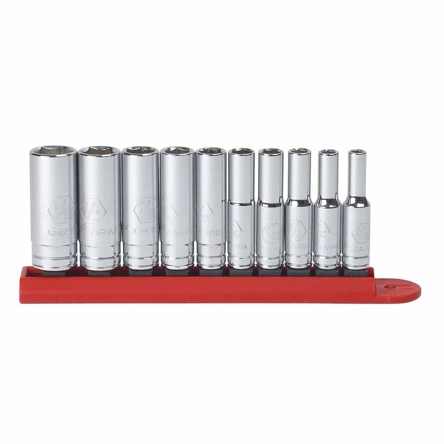 z-dup 1/4 In Drive 6 Point Deep SAE Socket Set - 10-Pc