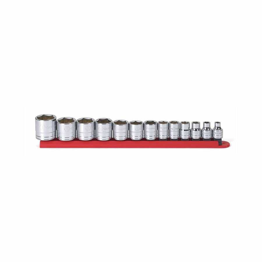 3/8 In Drive 6 Point Standard SAE Socket Set - 13-Pc