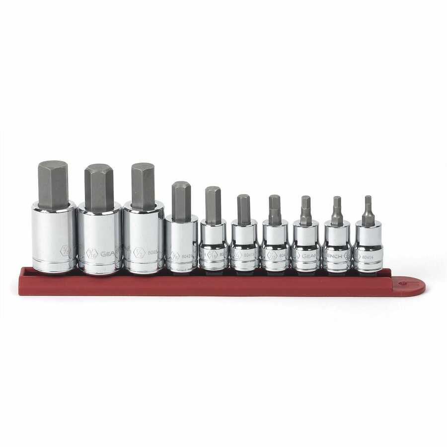 10 Piece 3/8" & 1/2" Drive Hex Bit SAE Socket Set