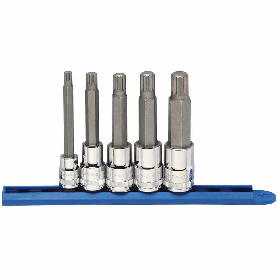 5-Pc 3/8" & 1/2" Drive Long Triple Square Bit Set