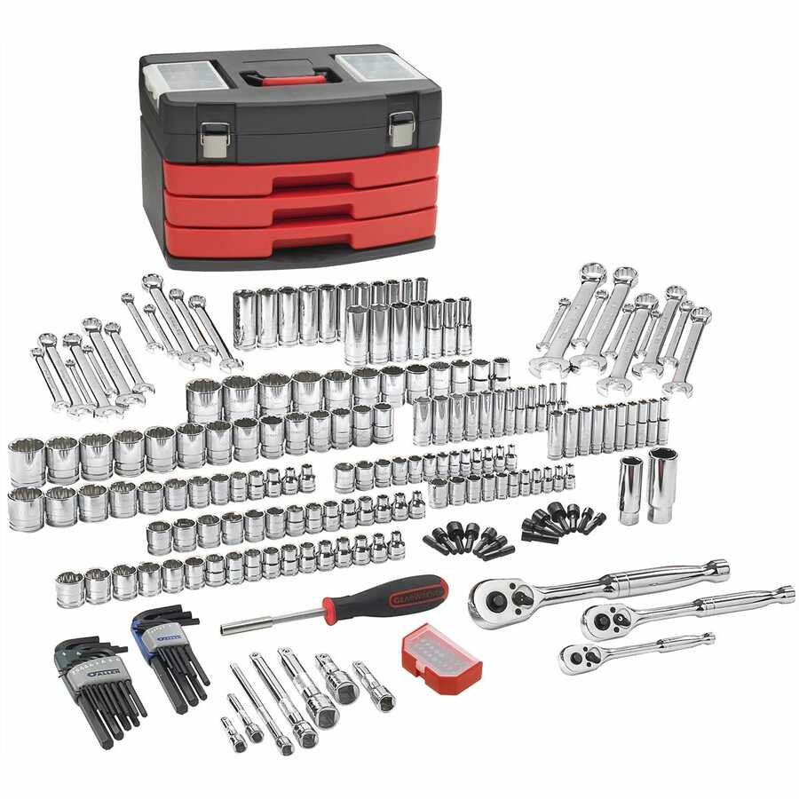 225 Pc. SAE/Metric 6 & 12 Pt. Mechanics Tool Set