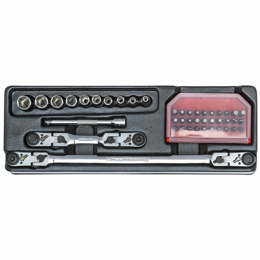 43 Pc 1/4" Drive Multi-Function Ratchet Set