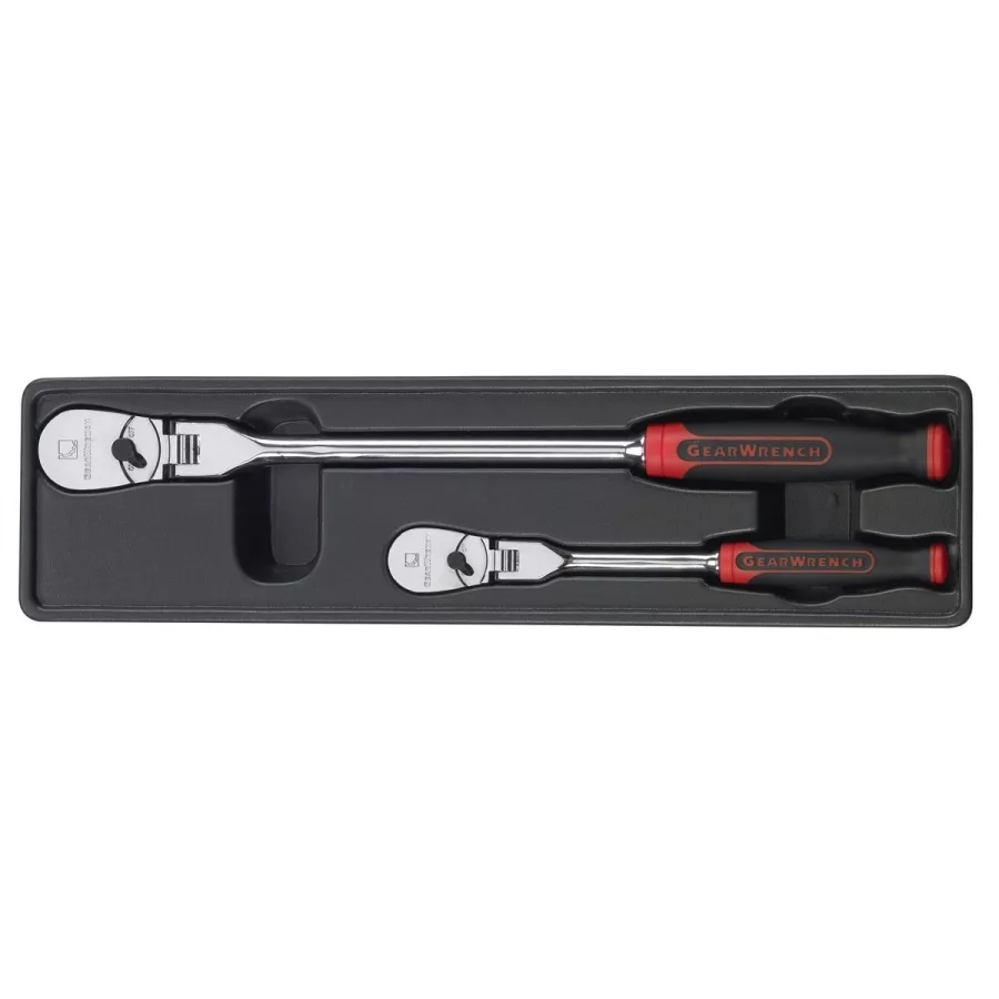 1/4 Inch & 3/8 Inch Drive Flex Ratchet Set w Cushion Grip
