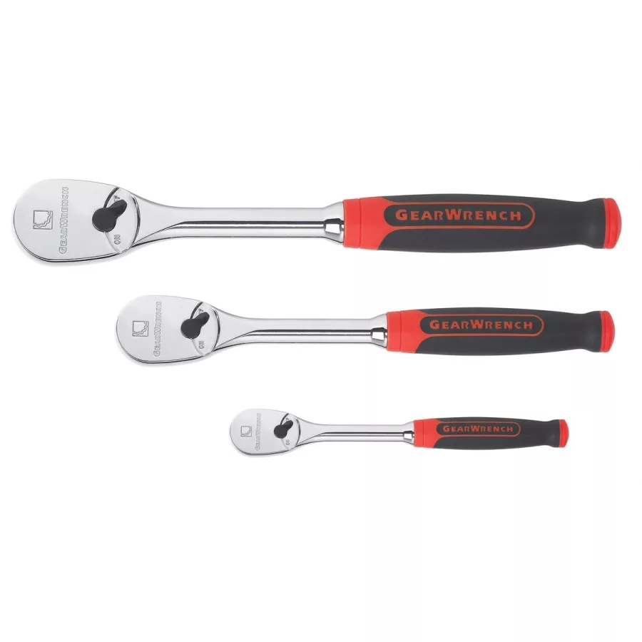 1/4 In, 3/8 In and 1/2 In Ratchet Set w/ Cushion Grip - 3-