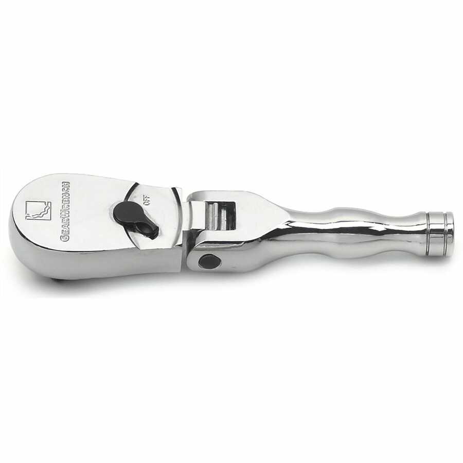 Full Polish Stubby Flex Teardrop Ratchet 3/8\\ DRIVE\"