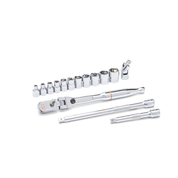 15 Piece 1/4" Drive 120XP Locking Flex Head Ratchet and 6 Point