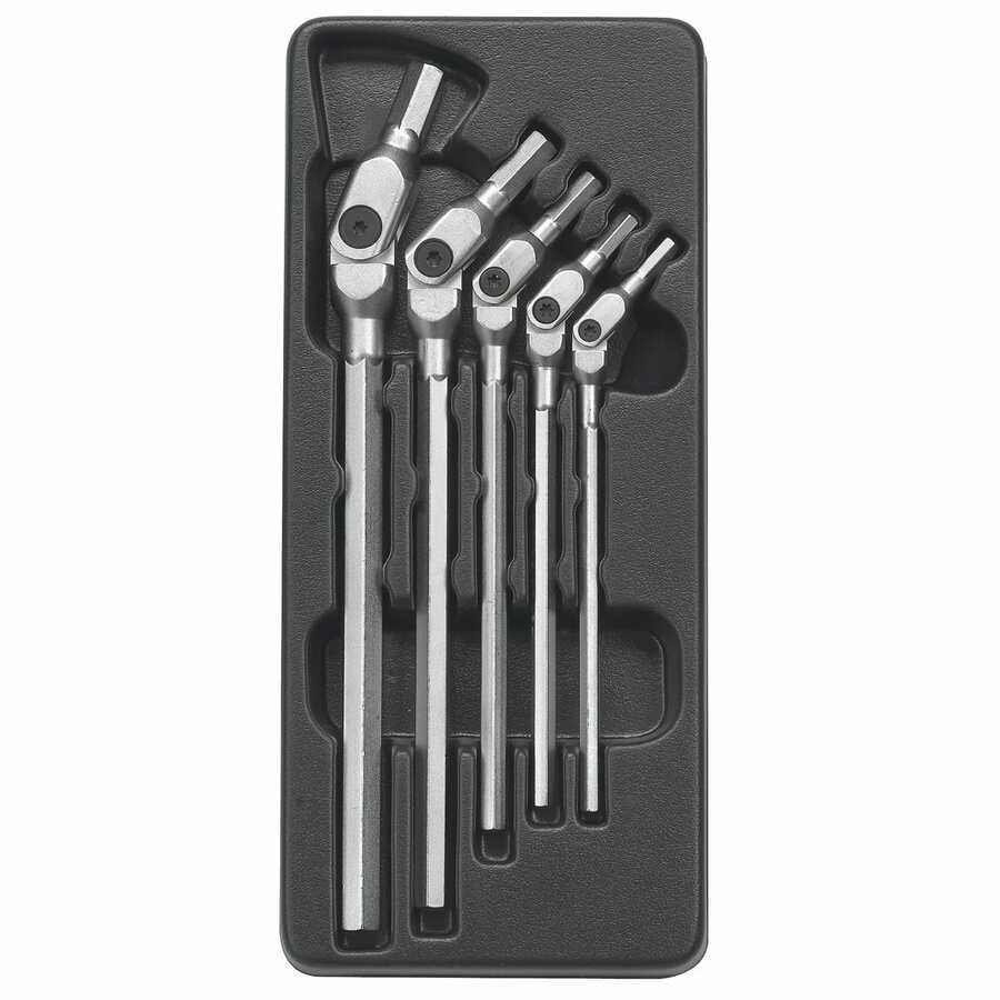 5 Pc. SAE Flex Hex Key Set - Chrome