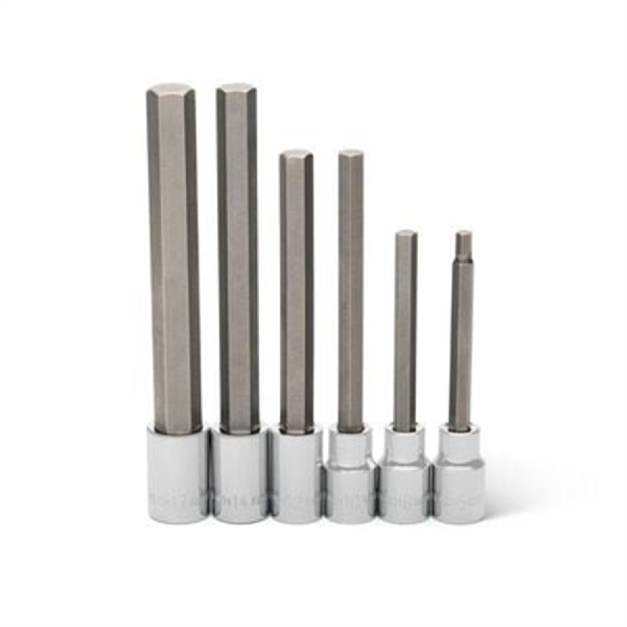 6 Piece 1/2" Drive Metric Long Hex Bit Socket Set