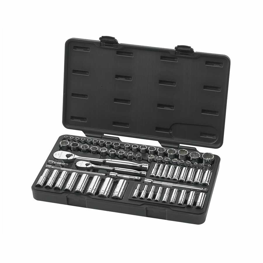 1/4 In and 3/8 In Dr SAE/Metric Super Socket Set - 68-Pc