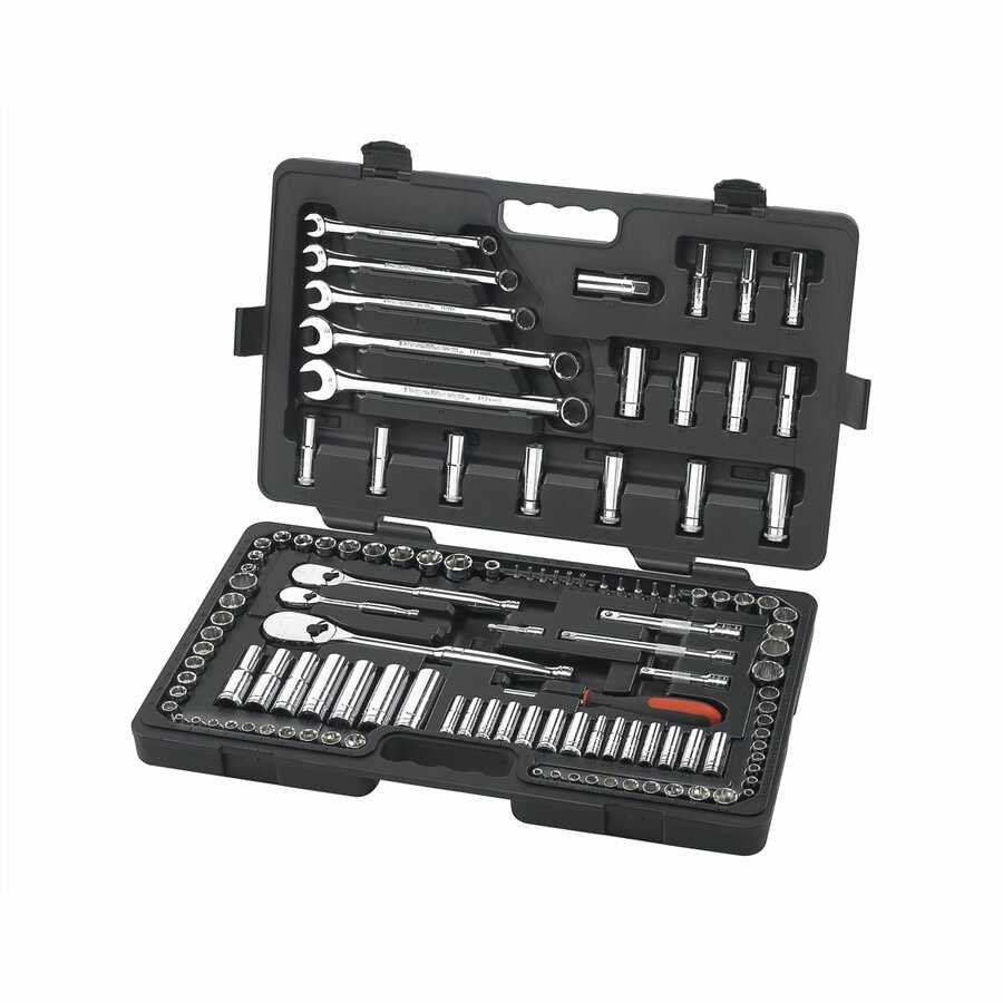 1/4 In, 3/8 In, and 1/2 In Dr SAE/Metric Super Socket Set - 118-