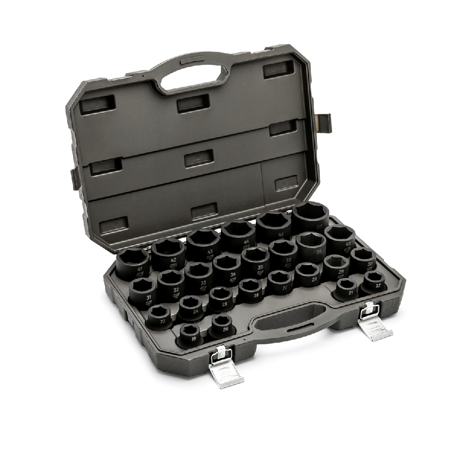 26 Piece 3/4" Drive 6 Point Metric Impact Socket Set