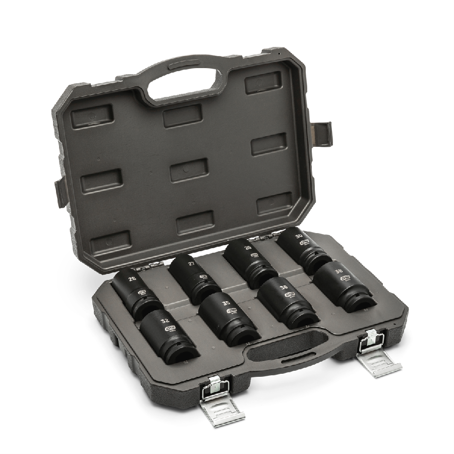 8 Piece 3/4" Drive 6 Point Metric Deep Impact Socket Set
