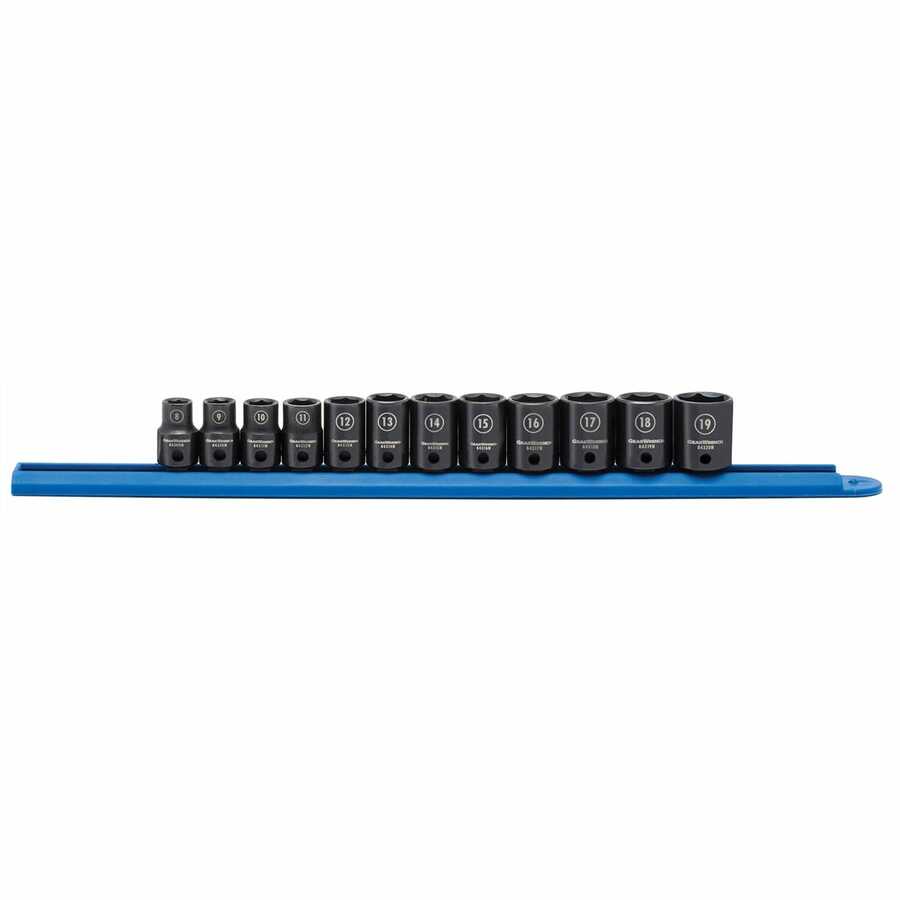 12 Pc. 3/8" Drive 6 pt Metric Set (8-19mm)
