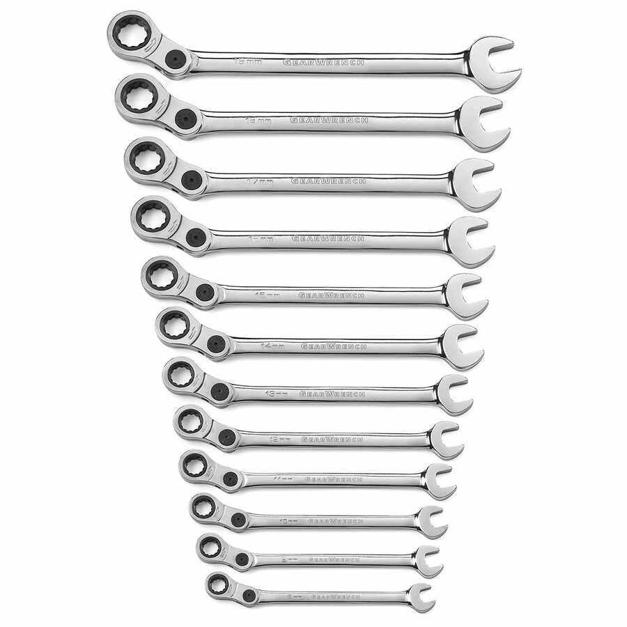 Metric Indexing Combination GearWrench Set - 12-Pc