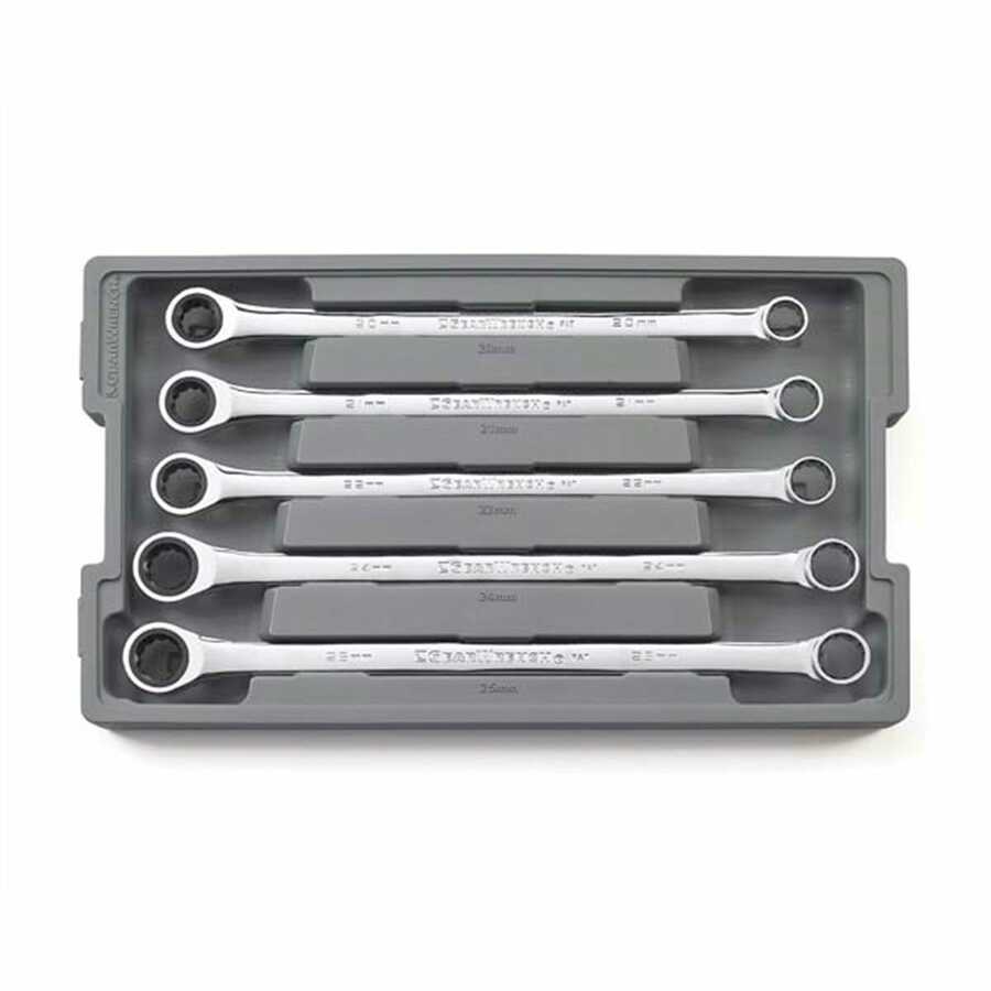 GearBox Metric Add On Double Box Ratcheting Wrench Set 5-Pc Com