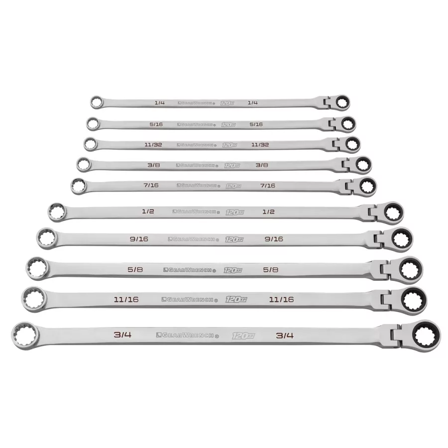 (image for) 10 pc120XP DoubleBox Flex RatchetingWrench Set SAE