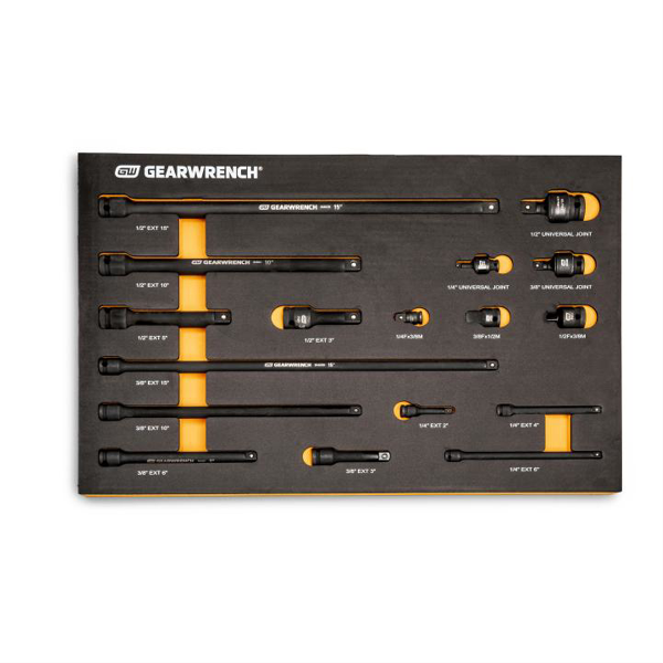 17 Piece 1/4", 3/8", 1/2" Impact Drive Tool Accessories Set