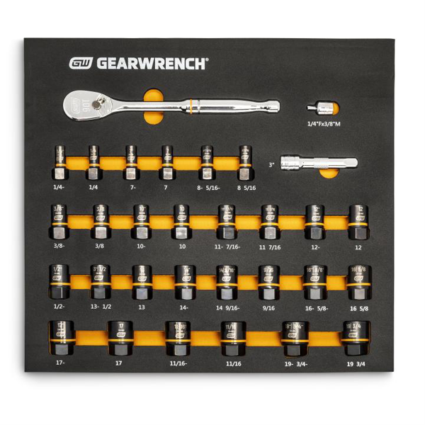 31 Pc 3/8" Drive 90T Ratchet and Bolt Biter™ Socket Set