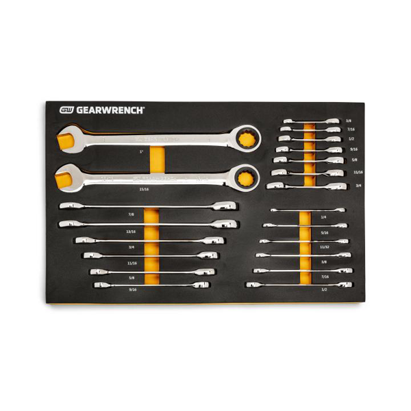 21 pc 72-Tooth 12 Point SAE Standard & Stubby wrench set