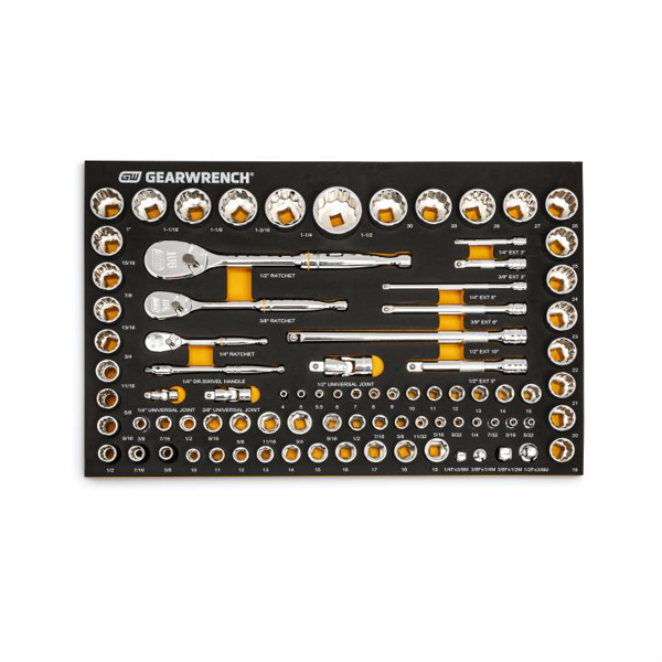 83 Pc 1/4", 3/8", & 1/2" 90-Tooth SAE/Metric Mechanics Tool Set