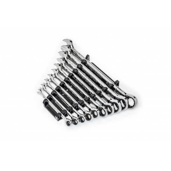 10 Pc 90T 12 PT SAE Combi Ratchet Wrench Set