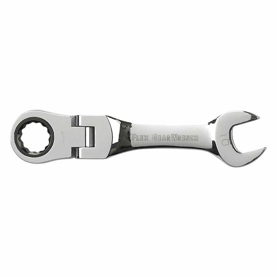 10 mm Stubby Flex Combination Ratcheting Wrench