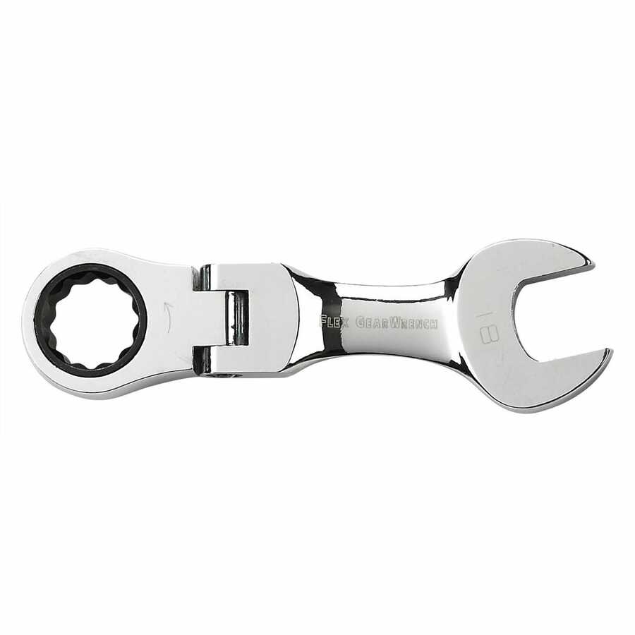 18 mm Stubby Flex Combination Ratcheting Wrench