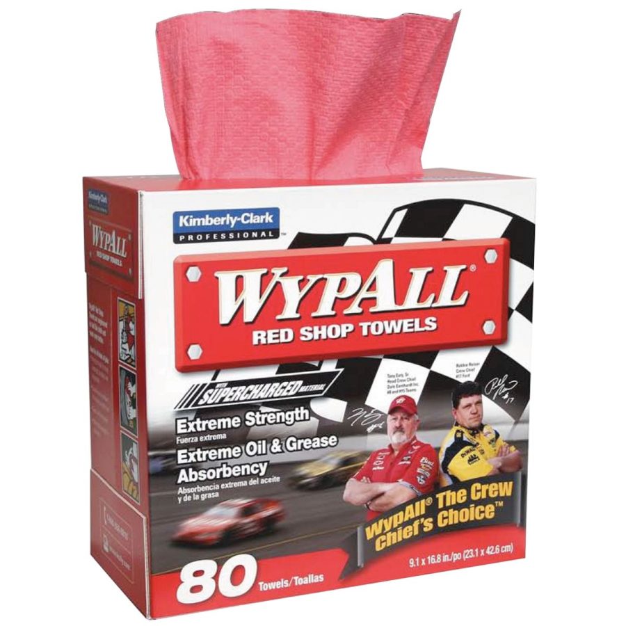 WYPALLr Red Shop Towels - 80 Count