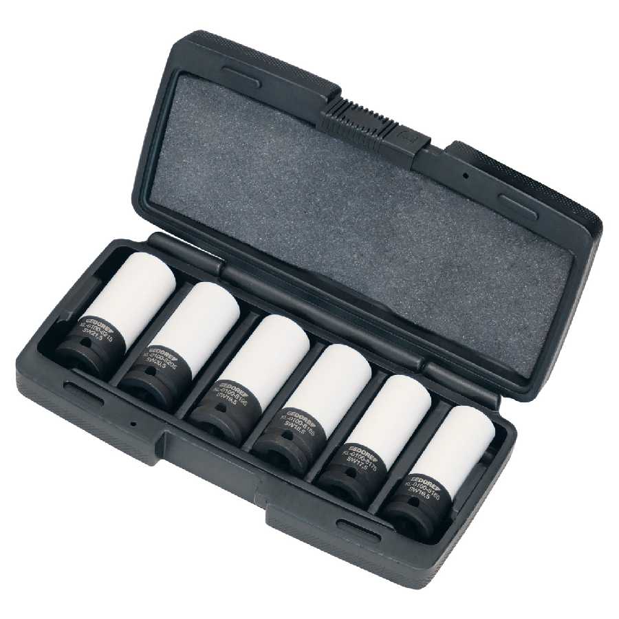 Gedore Power screwdriver kit, half sizes, 1/2", 6-part