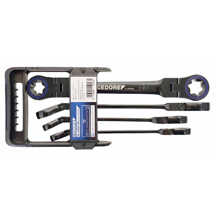 Gedore Double Articulated Ratchet Ring Spanner Set