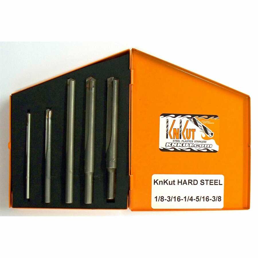 KnKut 5KK9 Jobber Length Carbide Tip Hard Steel Drill Bit Set