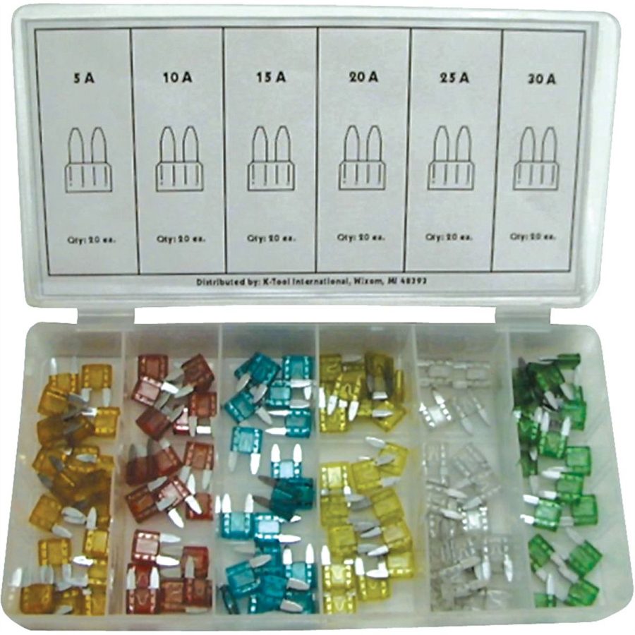 RECALLED BY KTOOL - Mini-ATO Fuse Assortment - 120-Pc