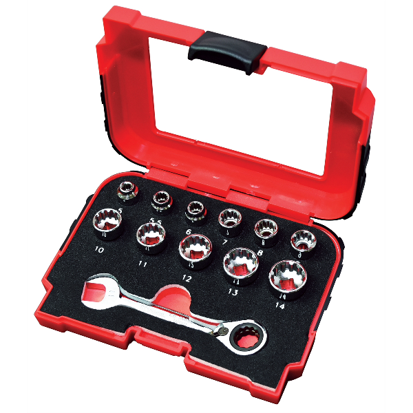 Multi Plus Close Qtr Spline Socket 1/4" Set 12Pc