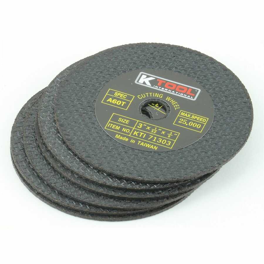 Abrasive Cut-Off Discs - 3 In x 1/32 In - 6 Pack