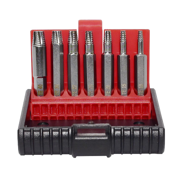 7-Pc Damaged Torx Screw Extractor Set - Heat-Treated Steel