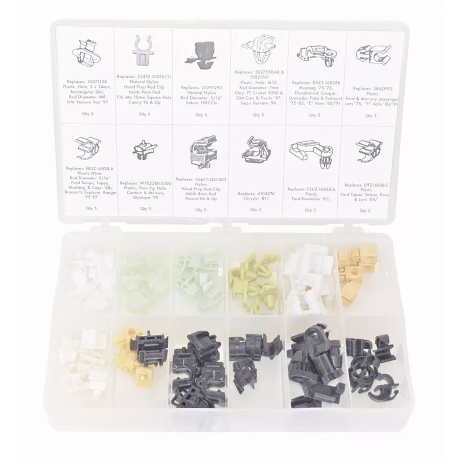HOOD PROP CLIP ASSORTMENT 60 PC